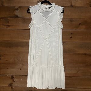 Lucky & Blessed Angel lace ivory white mini boho festival dress size L